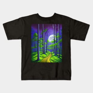 Beautiful Forest Moonlight Kids T-Shirt